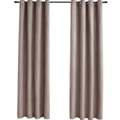 vidaXL - Gordijn - Taupe - Stof - 140 x 245 cm - 2 stuks