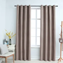 vidaXL - Gordijn - Taupe - Stof - 140 x 245 cm - 2 stuks