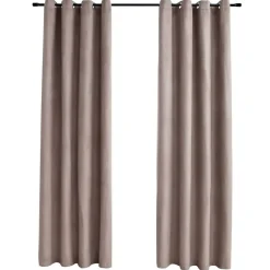 vidaXL - Gordijn - Taupe - Stof - 140 x 225 cm - 2 stuks
