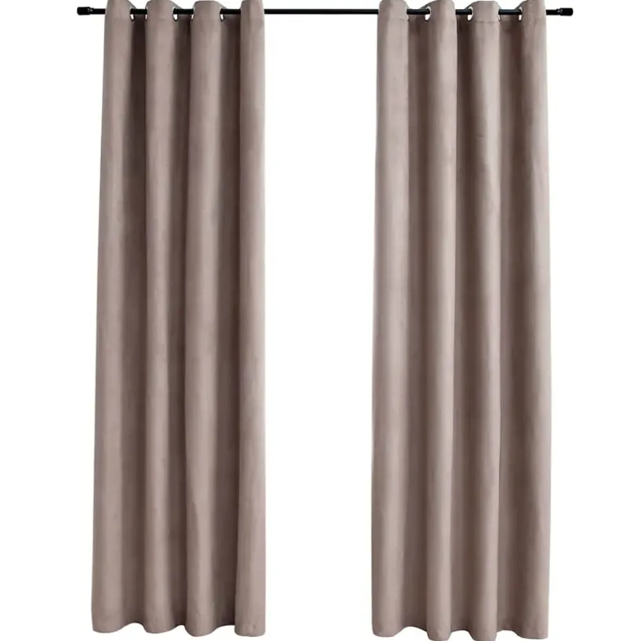 vidaXL - Gordijn - Taupe - Stof - 140 x 225 cm - 2 stuks