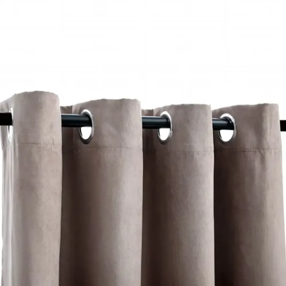 vidaXL - Gordijn - Taupe - Stof - 140 x 225 cm - 2 stuks