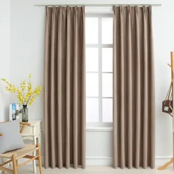 vidaXL - Gordijn - Taupe - Stof - 140 x 245 cm - 2 stuks