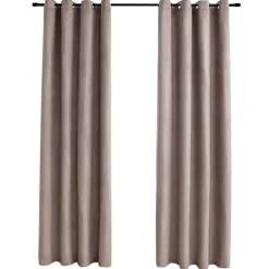 vidaXL - Gordijn - Taupe - Stof - 140 x 175 cm - 2 stuks