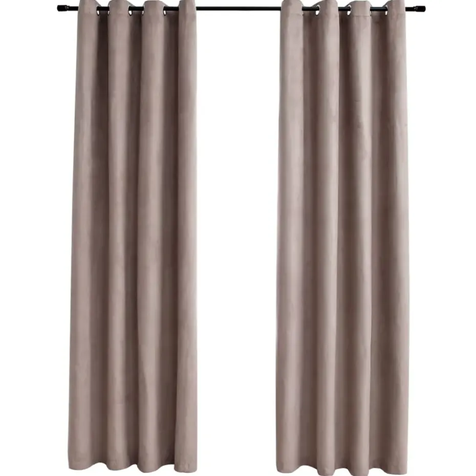 vidaXL - Gordijn - Taupe - Stof - 140 x 175 cm - 2 stuks