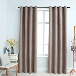 vidaXL - Gordijn - Taupe - Stof - 140 x 175 cm - 2 stuks