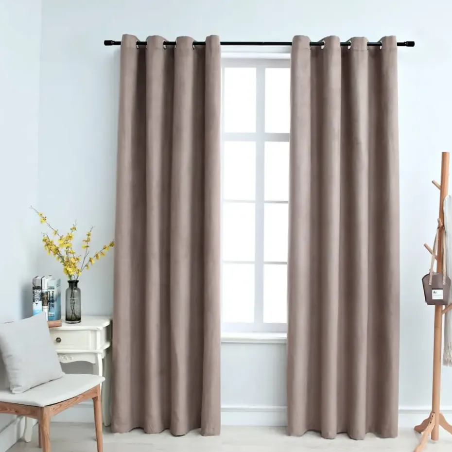 vidaXL - Gordijn - Taupe - Stof - 140 x 175 cm - 2 stuks