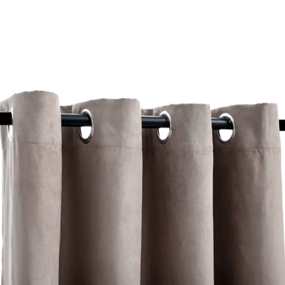 vidaXL - Gordijn - Taupe - Stof - 140 x 175 cm - 2 stuks