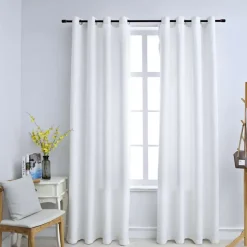 vidaXL - Gordijn - Wit - Stof - 140 x 175 cm - 2 stuks