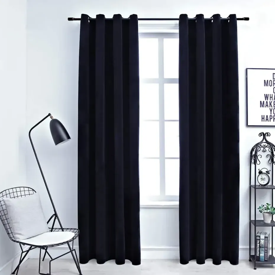 vidaXL - Gordijn - Zwart - Fluweel - 140 x 245 cm - 2 stuks