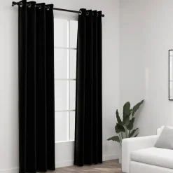 vidaXL - Gordijn - Zwart - Stof - 140 x 245 cm - 2 stuks