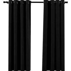 vidaXL - Gordijn - Zwart - Stof - 140 x 175 cm - 2 stuks