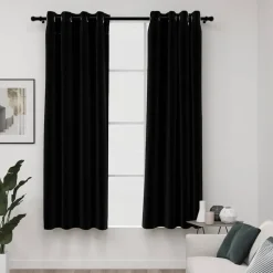 vidaXL - Gordijn - Zwart - Stof - 140 x 175 cm - 2 stuks
