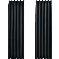 vidaXL - Gordijn - Zwart - Stof - 140 x 245 cm