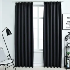 vidaXL - Gordijn - Zwart - Stof - 140 x 245 cm