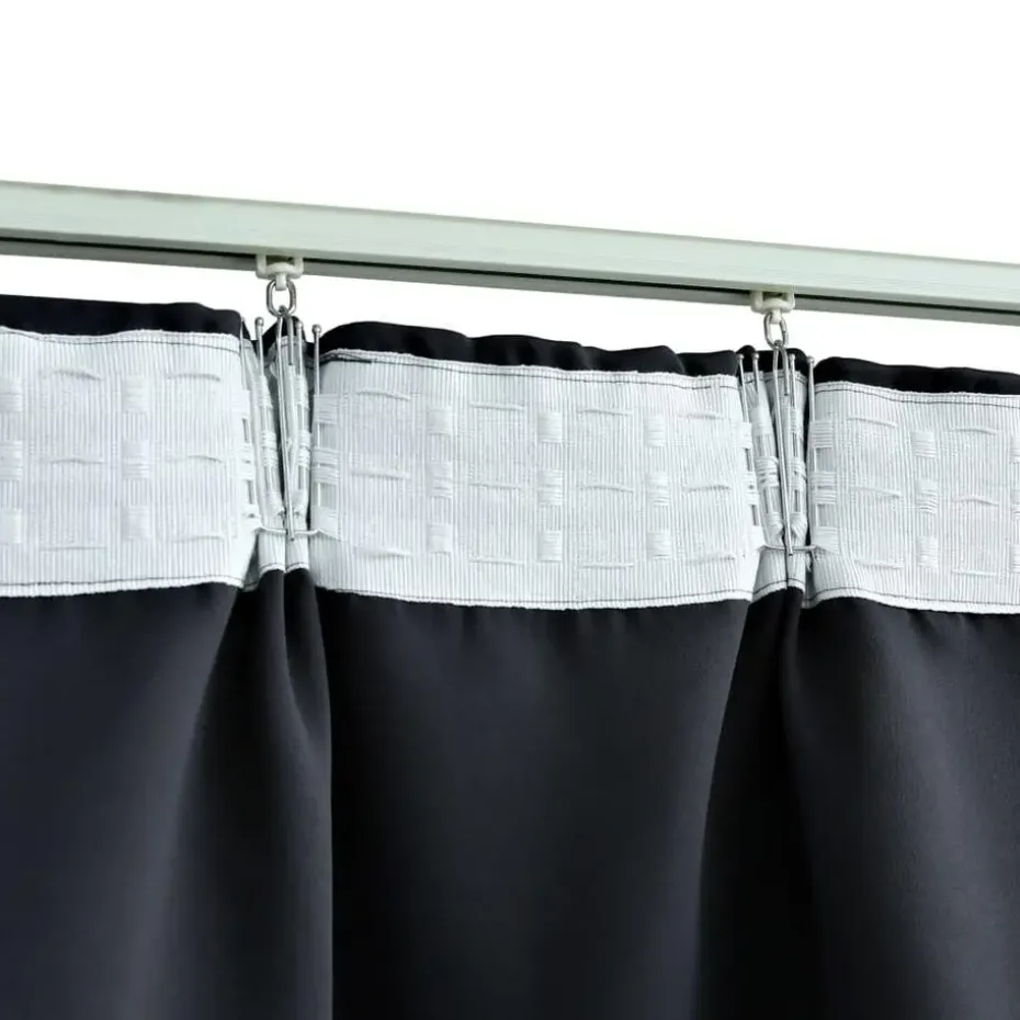 vidaXL - Gordijn - Zwart - Stof - 140 x 245 cm
