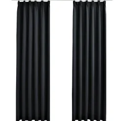 vidaXL - Gordijn - Zwart - Stof - 140 x 225 cm