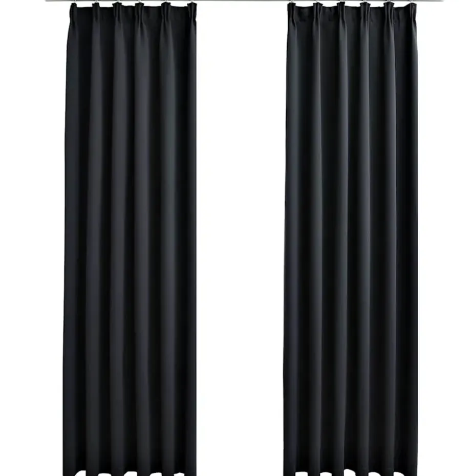 vidaXL - Gordijn - Zwart - Stof - 140 x 175 cm