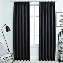 vidaXL - Gordijn - Zwart - Stof - 140 x 175 cm