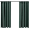 vidaXL - Gordijnen verduisterend - Groen - Stof - 140 x 175 cm - 2 stuks