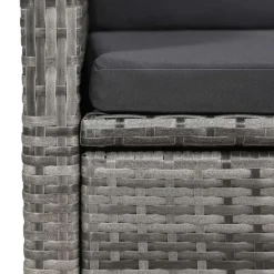 vidaXL - Grijs Tuinset - 6 verstelbaar stoelen en 150x90 cm tafel - Poly rattan