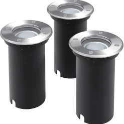 vidaXL - Grondspot - Zilver - Aluminium - 3 stuks