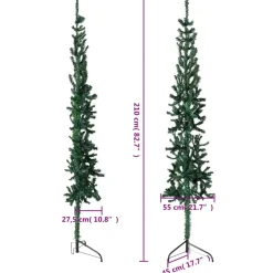 vidaXL - Halve Kunstkerstboom - Groen - 210 cm