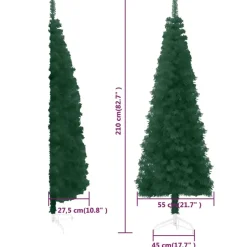 vidaXL - Halve Kunstkerstboom - Groen - 210 cm