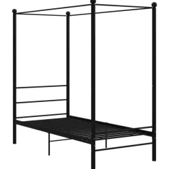 vidaXL - Hemelbedframe met latten - Zwart - Metaal - 100x200 cm