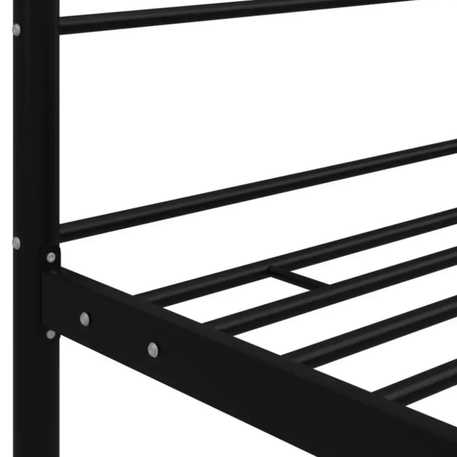 vidaXL - Hemelbedframe met latten - Zwart - Metaal - 140x200 cm