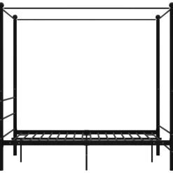 vidaXL - Hemelbedframe met latten - Zwart - Metaal - 120x200 cm
