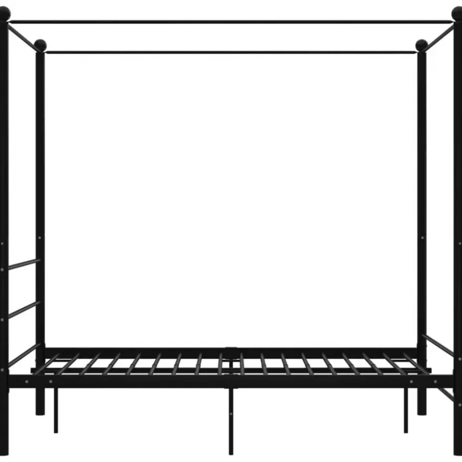 vidaXL - Hemelbedframe met latten - Zwart - Metaal - 120x200 cm