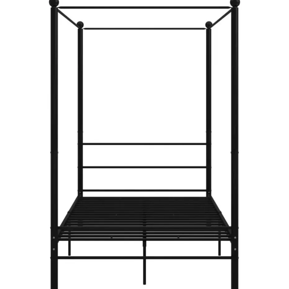 vidaXL - Hemelbedframe met latten - Zwart - Metaal - 120x200 cm