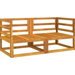 vidaXL - Hoekbanken sectioneel - Taupe - Acaciahout - 2 stuks