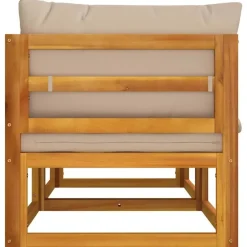vidaXL - Hoekbanken sectioneel - Taupe - Acaciahout - 2 stuks