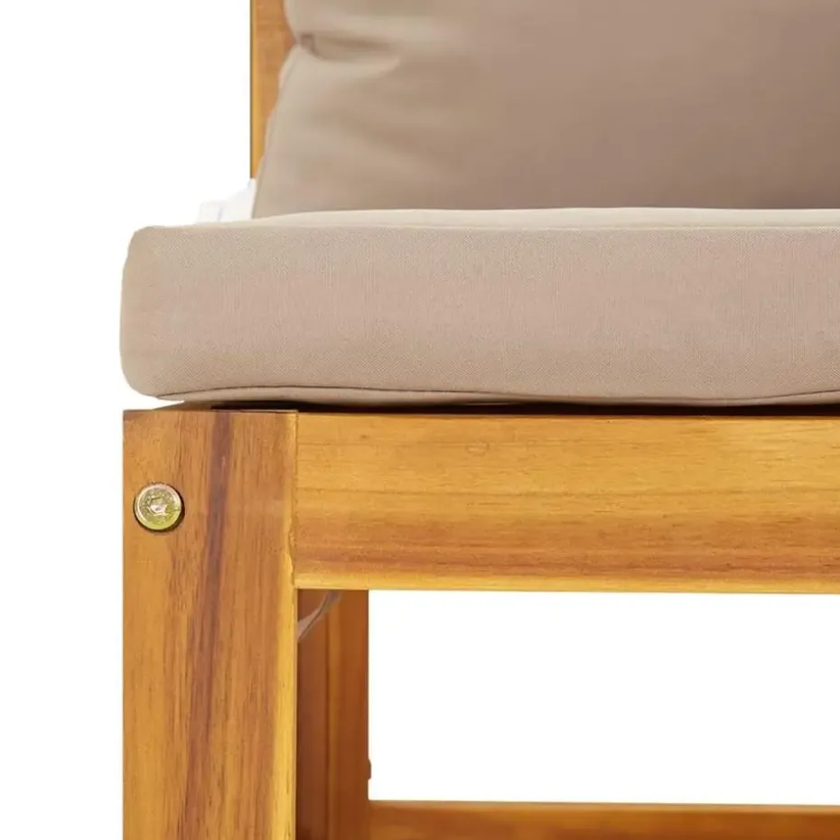 vidaXL - Hoekbanken sectioneel - Taupe - Acaciahout - 2 stuks