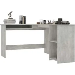 vidaXL - Hoekbureau - Grijs - Bewerkt hout