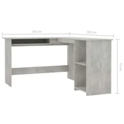 vidaXL - Hoekbureau - Grijs - Bewerkt hout