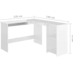 vidaXL - Hoekbureau - Wit - Bewerkt hout