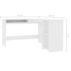 vidaXL - Hoekbureau - Wit - Bewerkt hout