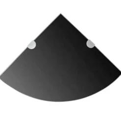 vidaXL - Hoekplank - Zwart - Glas - 25 x 25 cm