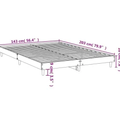 vidaXL - Hout bed frame met lattenbodem - Wit - 140x200 cm