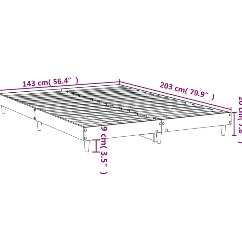 vidaXL - Hout bed frame met lattenbodem - Wit - 140x200 cm