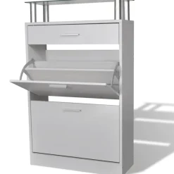 vidaXL - Houten Schoenenkast - Wit - Hout