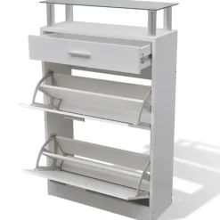 vidaXL - Houten Schoenenkast - Wit - Hout