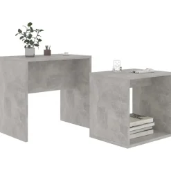 vidaXL - In Elkaar Passend Tafeltje - Grijs - Bewerkt hout