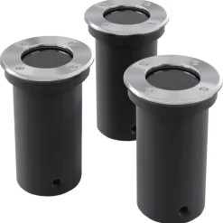 vidaXL - Inbouw Tuinlamp - Zilver - Aluminium - 3 stuks