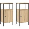 vidaXL - Industrieel Nachtkastjes met deur - Sonoma eiken - 41x31x80 cm - 2 st