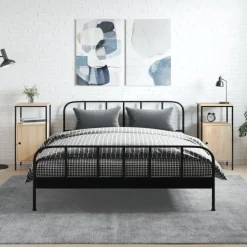 vidaXL - Industrieel Nachtkastjes met deur - Sonoma eiken - 41x31x80 cm - 2 st