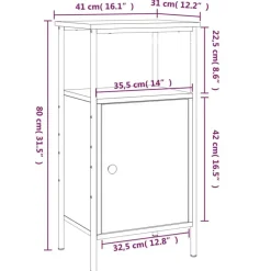vidaXL - Industrieel Nachtkastjes met deur - Sonoma eiken - 41x31x80 cm - 2 st