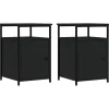 vidaXL - Industrieel Nachtkastjes met deur - Zwart - 40x42x60 cm - Set van 2